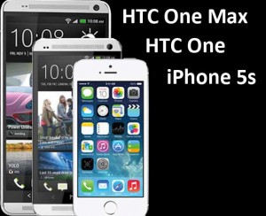 Diagonal Image Sizes: HTC One Max (5.9), HTC One (4.8), iPhone 5s (4.0)